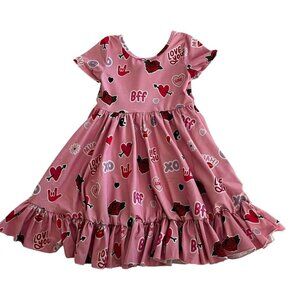 Girlhood Pink Love Dress Size 5 Years Play Condition